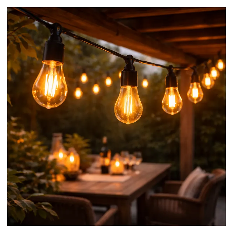 Guirlande LED Guinguette 10 Ampoules 6,5m Blanc Chaud 2700K 220V – Éclairage Terrasse et Jardin