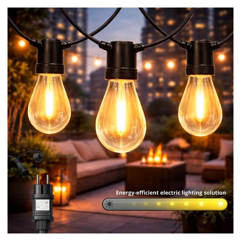 Guirlande LED Guinguette 10 Ampoules 6,5m Blanc Chaud 2700K 220V – Éclairage Terrasse et Jardin