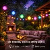 Guirlande LED RGBW 10 ampoules 6,5 m 220V – Éclairage multicolore avec blanc chaud pour extérieur