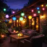 Guirlande LED RGBW 10 ampoules 6,5 m 220V – Éclairage multicolore avec blanc chaud pour extérieur