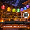 Guirlande LED RGBW 15 ampoules 7,5 m 220V – Éclairage extérieur multicolore pour terrasse et jardin