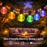 Guirlande LED RGBW 15 ampoules 7,5 m 220V – Éclairage extérieur multicolore pour terrasse et jardin