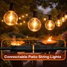Guirlande LED Guinguette 15 Ampoules 7,5m Blanc Chaud 2700K 220V – Éclairage Terrasse et Jardin