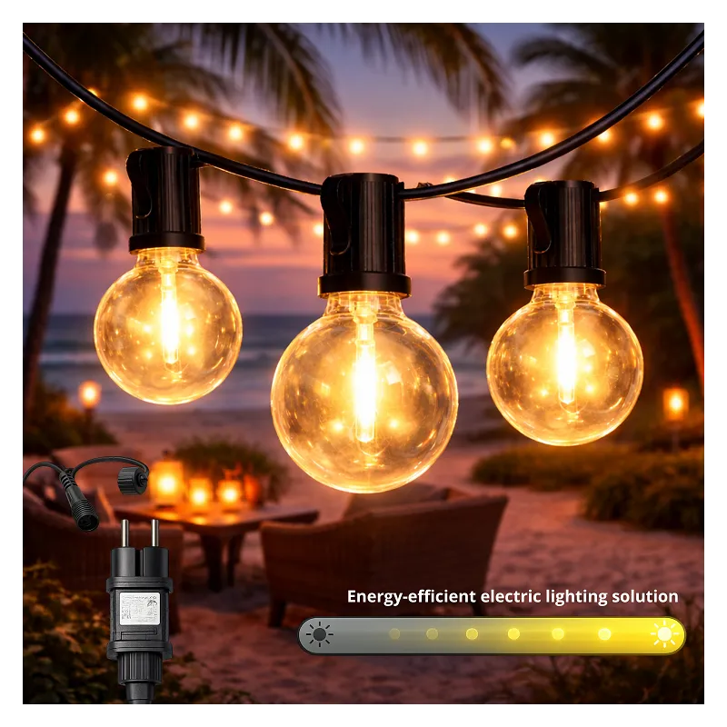 Guirlande LED Guinguette 15 Ampoules 7,5m Blanc Chaud 2700K 220V – Éclairage Terrasse et Jardin