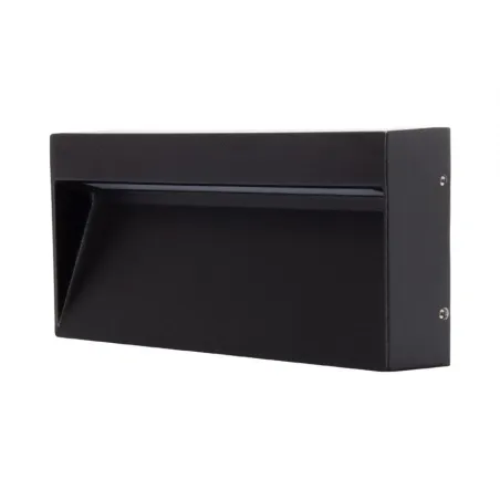 applique exterieur led rectangulaire noire 600lumens 17cm etanche ip65