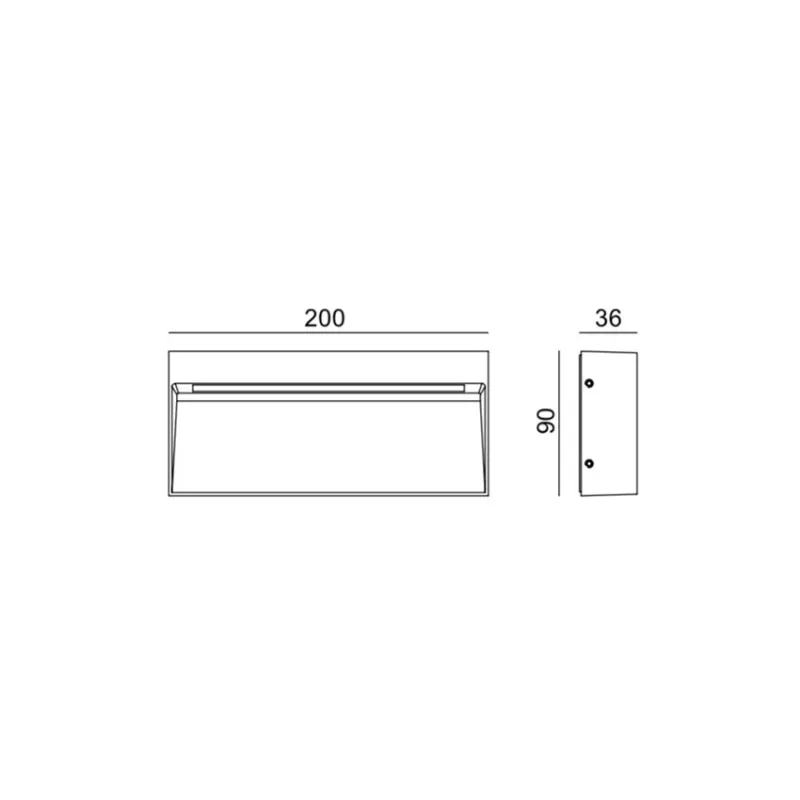 applique exterieur led rectangulaire noire 600lumens 17cm etanche ip65