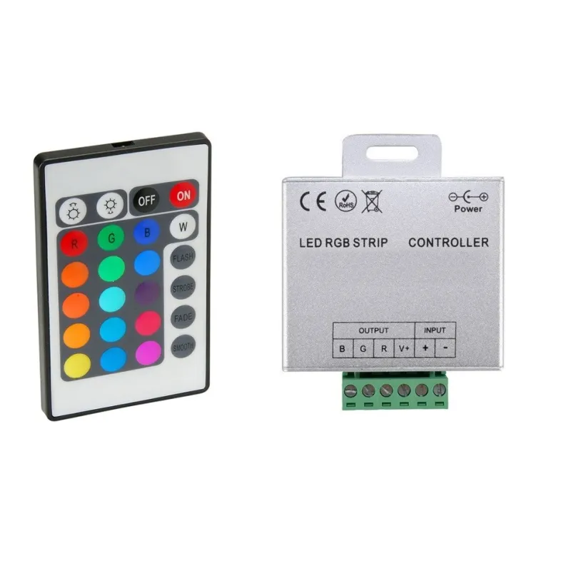 controleur rgb pour ruban led strip modules 12v ou 24v télécommande radio fréquence 6 métres