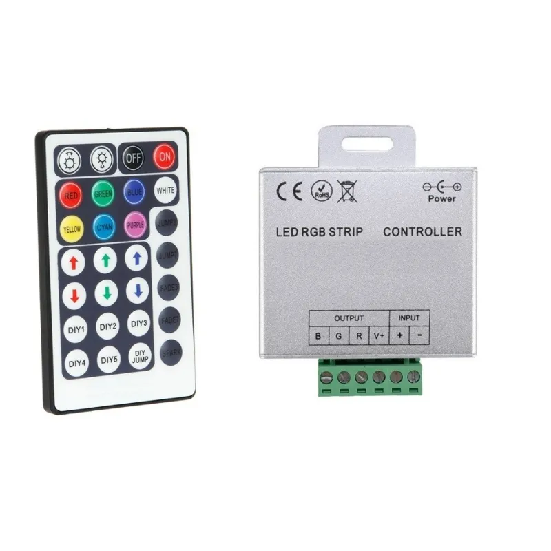 controleur rgb pour ruban led strip modules 12v ou 24v télécommande radio fréquence 6 métres