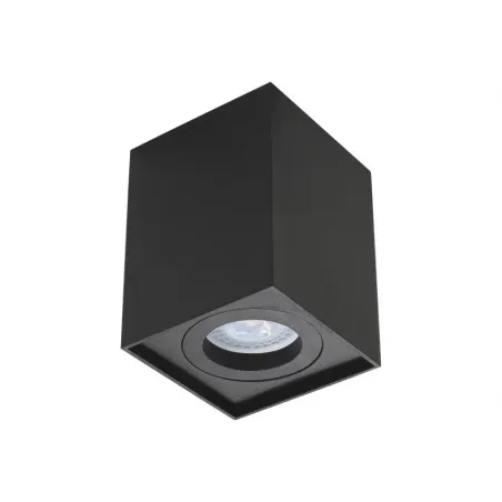 plafonnier noir bloc aluminium rectangulaire montage saillie ampoule gu10 220v
