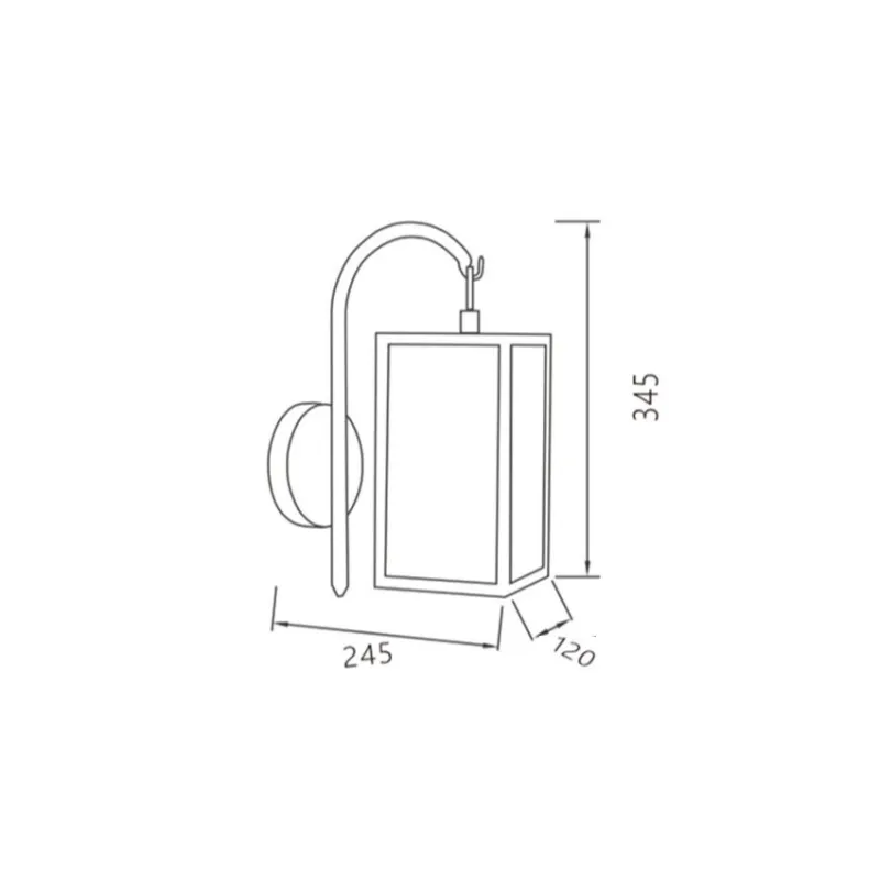 applique lanterne murale noire culot e27-ip44_220v-cage moderne