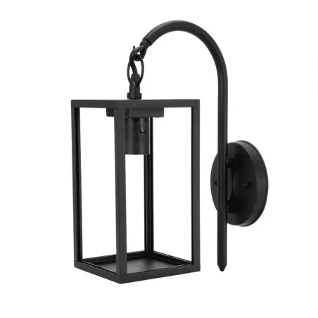 applique lanterne murale noire culot e27-ip44_220v-cage moderne