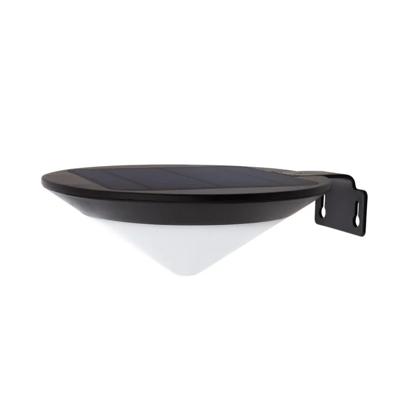 applique solaire disque 25cm noire ip65 detecteur de mouvement 8m-led -300 lumens 3000k-4000k-6000k