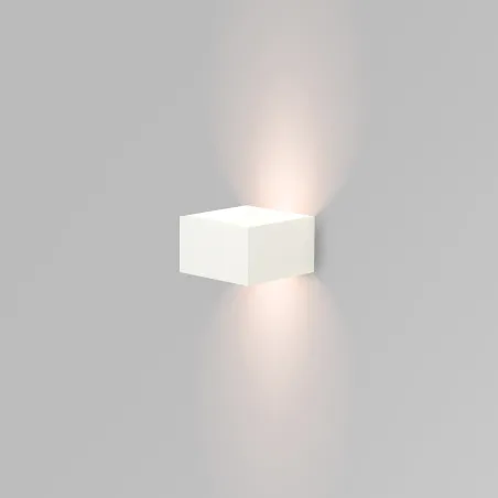 applique led blanche cubique-eclairage haut et bas 6w-400 lumens 3000k