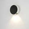 applique exterieur balisage led 6w-250 lumens 3000k rond noir mural ip44