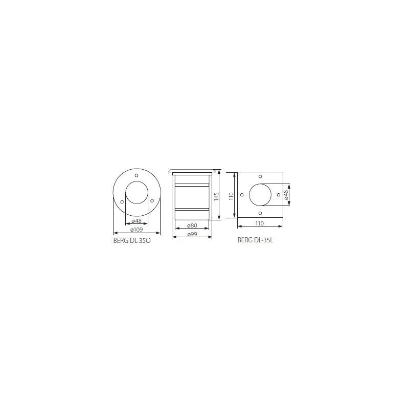 spot de sol led 6w exterieur etanche ip67 spot gu10 12v piscine jardin rocaille BERG DL-35O