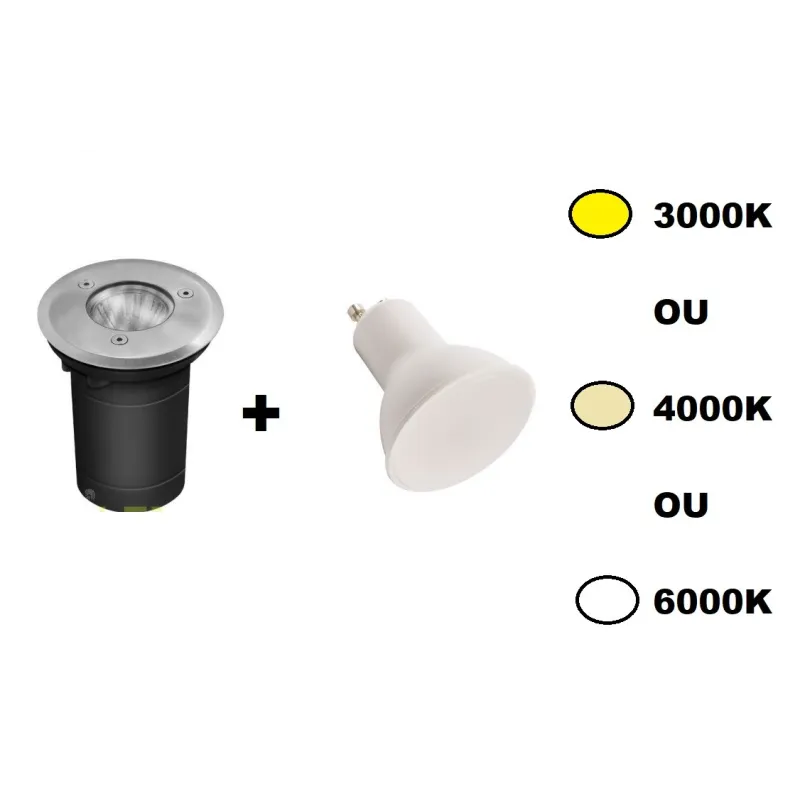 spot de sol led 6w exterieur etanche ip67 spot gu10 12v piscine jardin rocaille BERG DL-35O