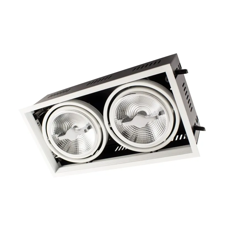 downlight luminaire encastrable 315x155mm double orientable 30w led dimmable 3000k-4000k-5500k