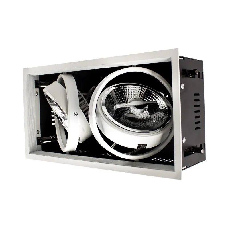 downlight luminaire encastrable 315x155mm double orientable 30w led dimmable 3000k-4000k-5500k
