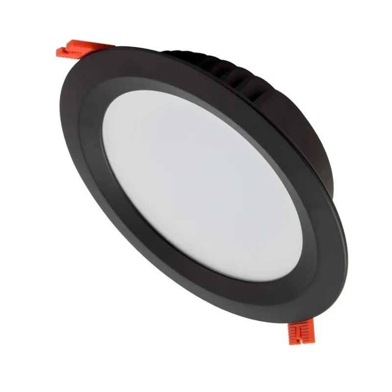 spot downlight rond noir led encastrable 25w-2800 lumens blanc encastré 210mm