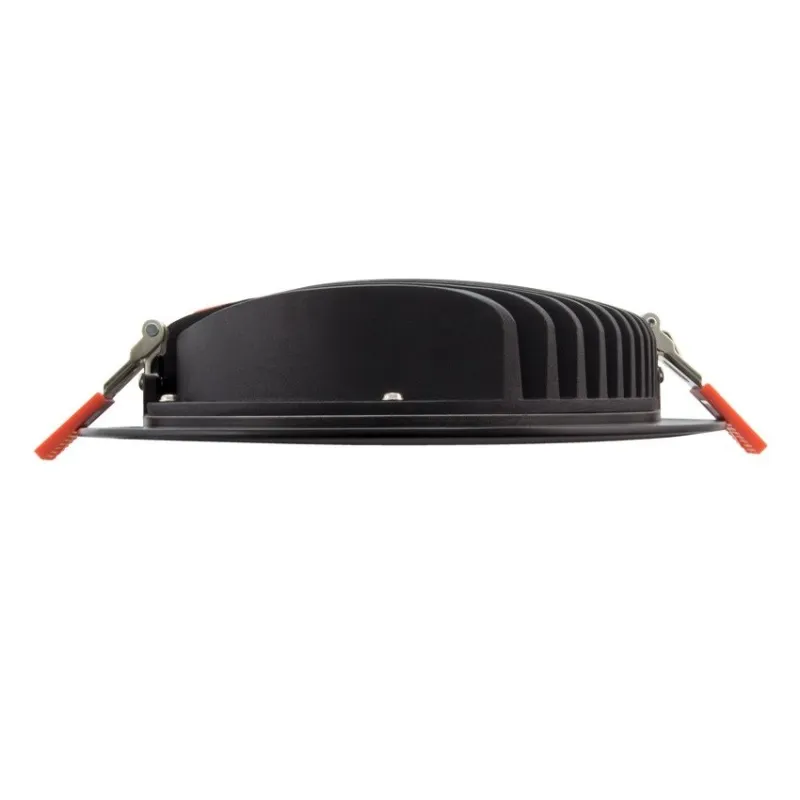 spot downlight rond noir led encastrable 25w-2800 lumens blanc encastré 210mm