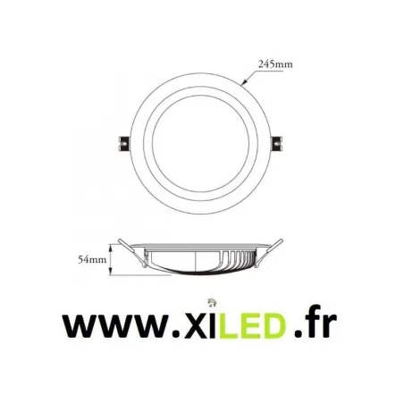 spot downlight led encastrable 25w-2400 lumens blanc encastré 210mm