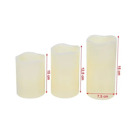 kit de 3 bougies a led a piles blanc chaud