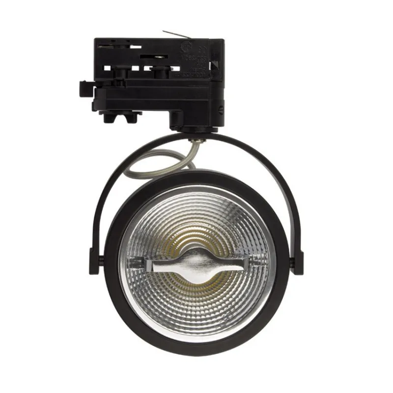 spot sur rail 3 allumages noir led orientable variable angle 24°-800 lumens-3000k-4000k-6000k