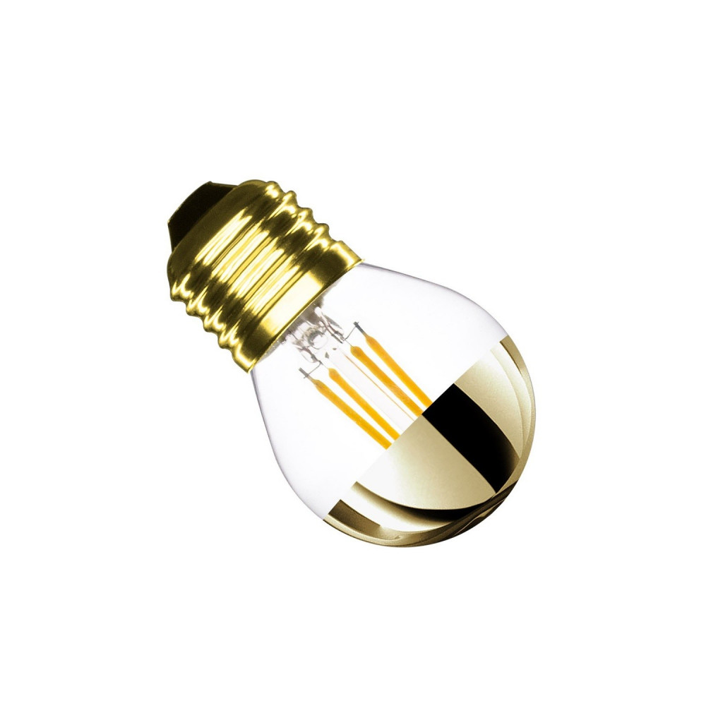 ampoule led filament dimmable culot e27 petit ballon-reflecteur doré  eclairage plafond-300 lumens