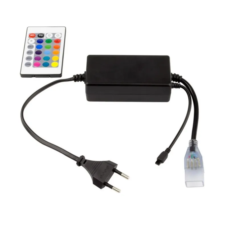 rouleau 50m strip led ruban flexible etanche 220v lumière rvb couleurs rgb