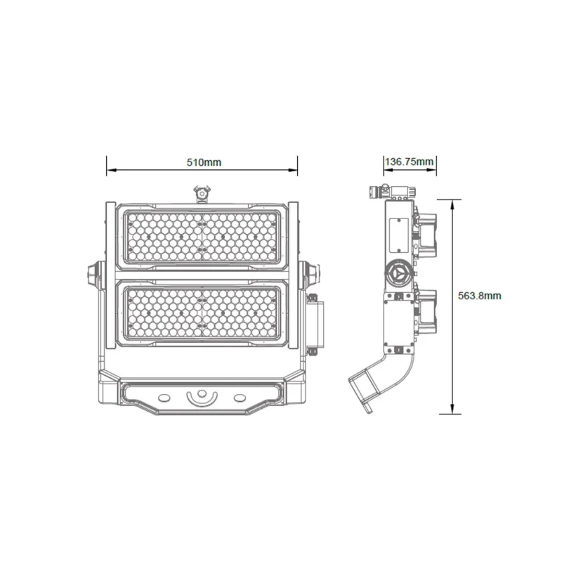 projecteur led 500w éclairage grande hauteur stade,grue,monument-hangar 62500 lumens ip66 driver meanwell