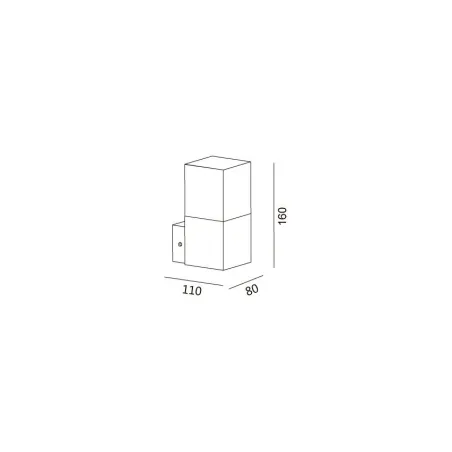 applique exterieur noire 16cm culot e27 ip54 220v-xiled