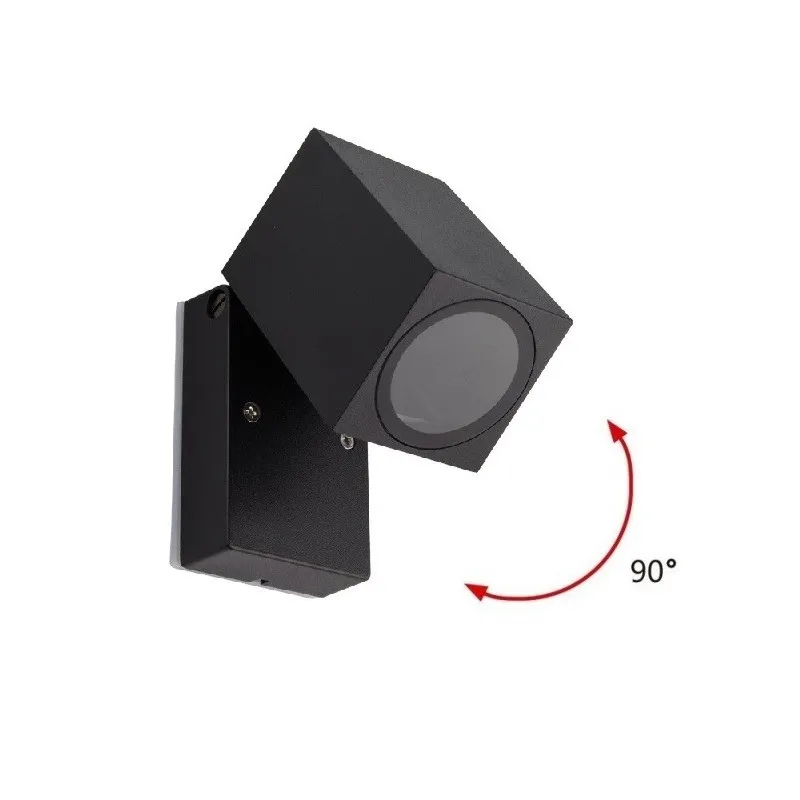 applique murale orientable noire spot gu10 étanche ip54