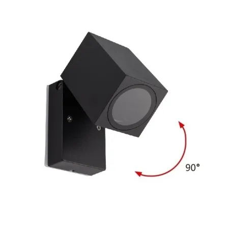 applique murale orientable noire spot gu10 étanche ip54