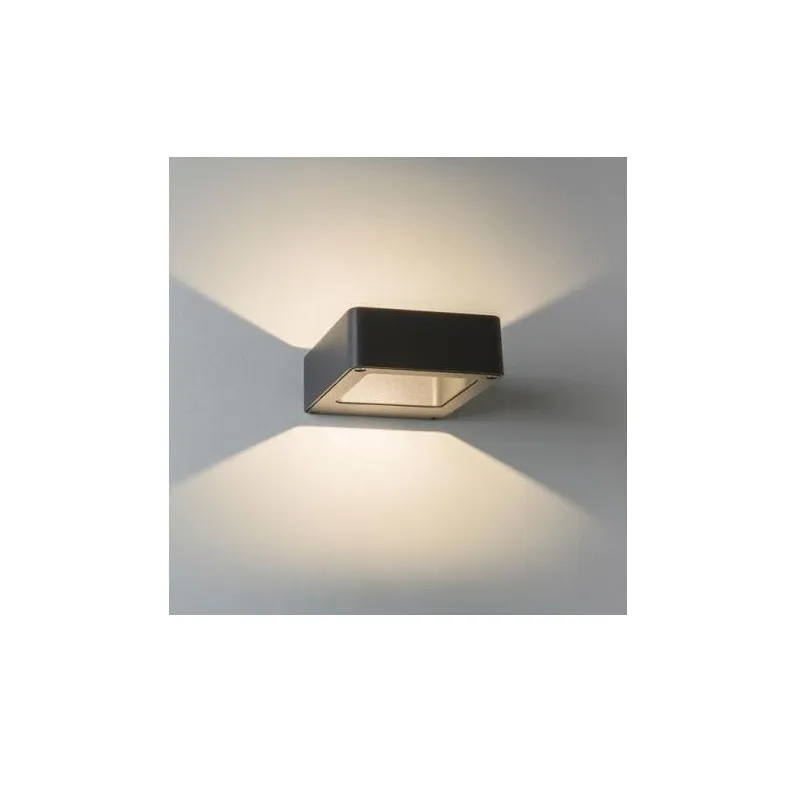 applique murale exterieur noire moderne double eclairage led 320lm-ip54