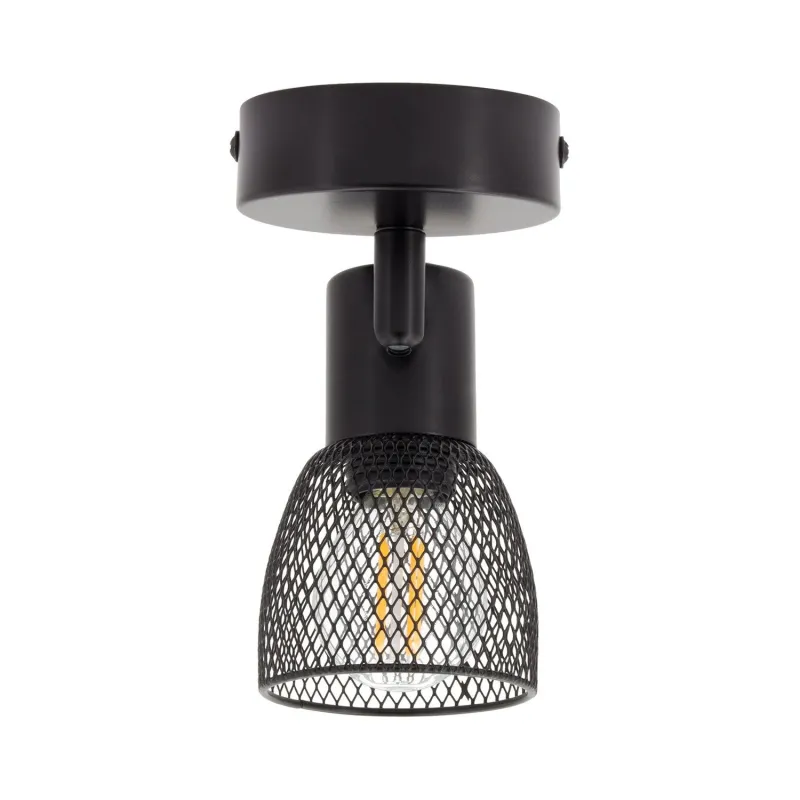 applique noir patère orientable cloche verre culot e14