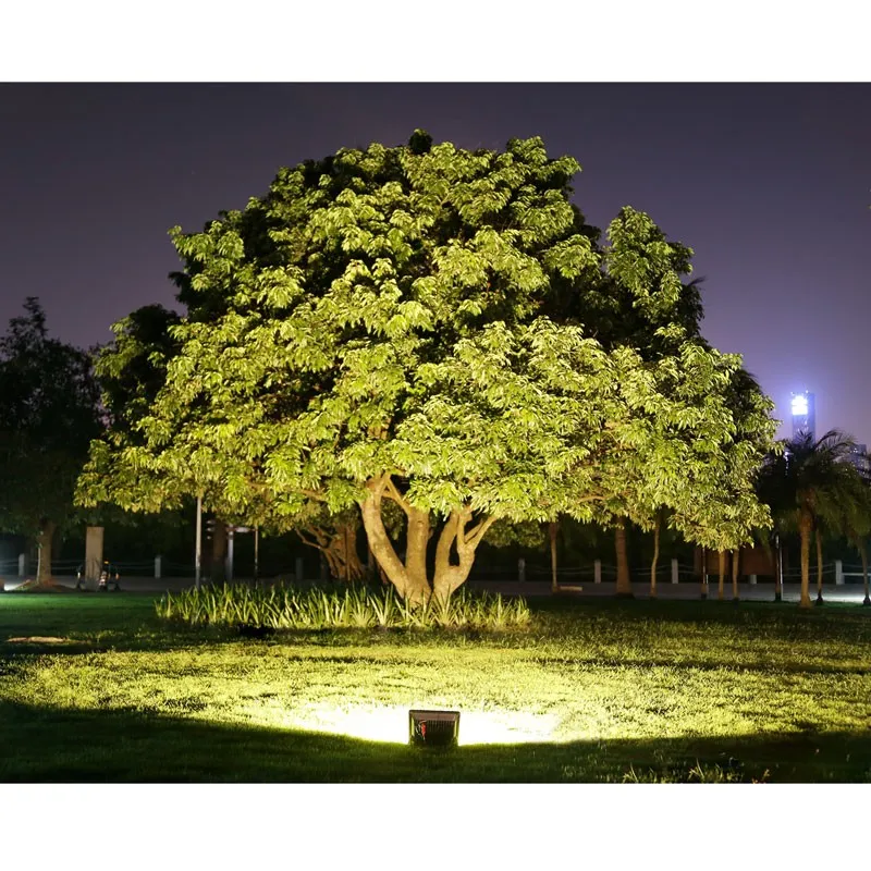 Projecteur led 50W noir extra plat ip65 4750 lumens etanche exterieur rocaille jardin