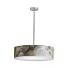 suspension led variable 50w 6000 lumens rond 58cm fibre de verre effet ardoise art deco moderne contemporain