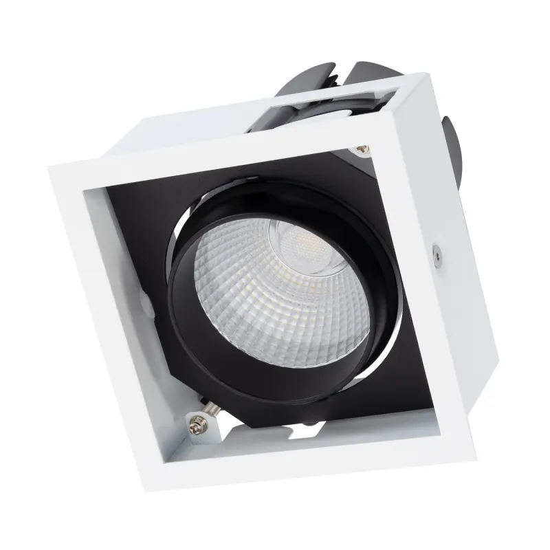 downlight spot 30w led 2400 lumens encastrable 110x110-orientable blanc et noir 220-240v-3000k-4000k-5000k