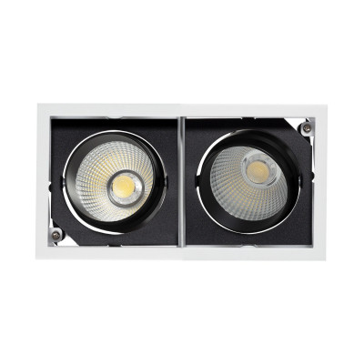 downlight spot 60w double led 4200 lumens encastrable 220x110-orientable blanc et noir 220-240v-3000k-4000k-5000k