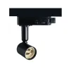 support pour ampoule culot gu10 tete noire orientable sur rail 3 allumages boutiques commerces