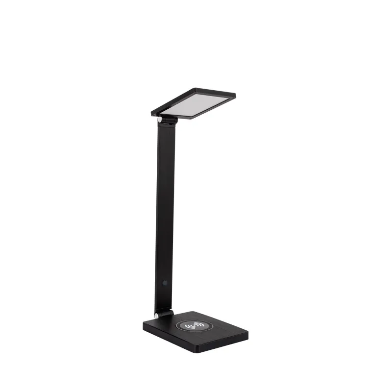 lampe a poser noire led 8w de bureau de travail avec chargeur inductif mobile android apple