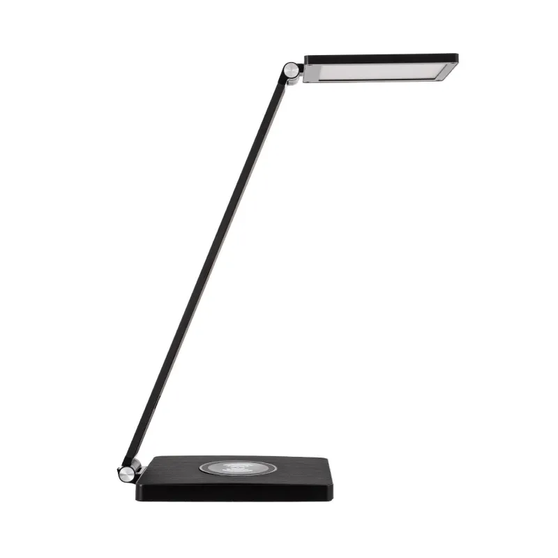 lampe a poser noire led 8w de bureau de travail avec chargeur inductif mobile android apple