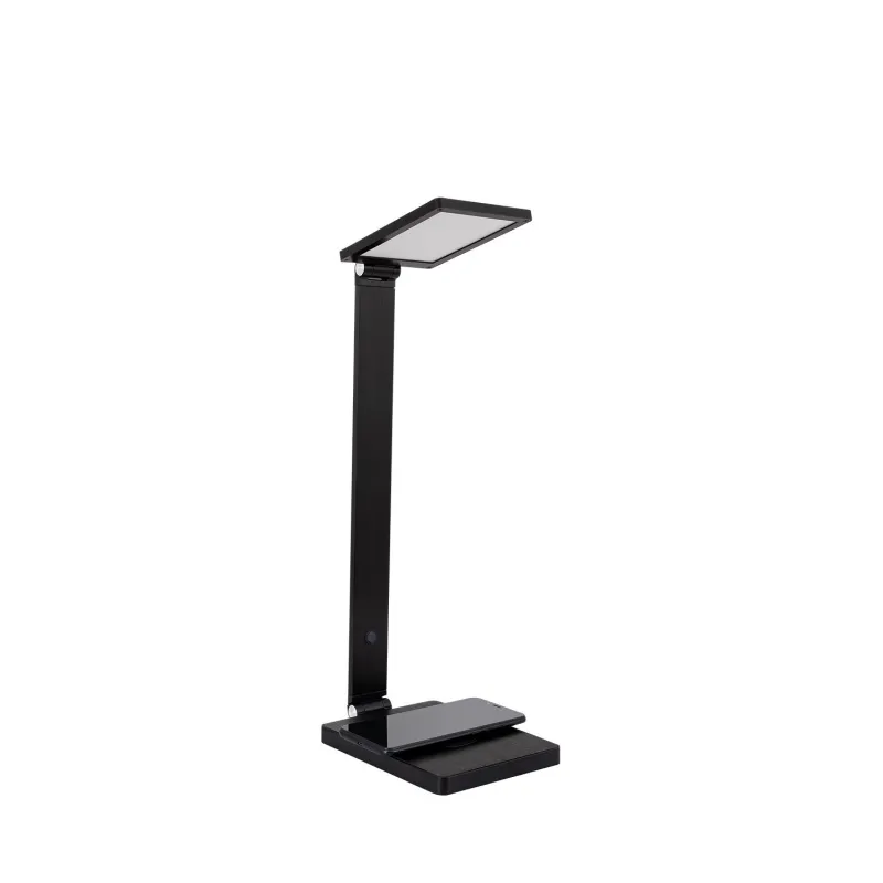 lampe a poser noire led 8w de bureau de travail avec chargeur inductif mobile android apple