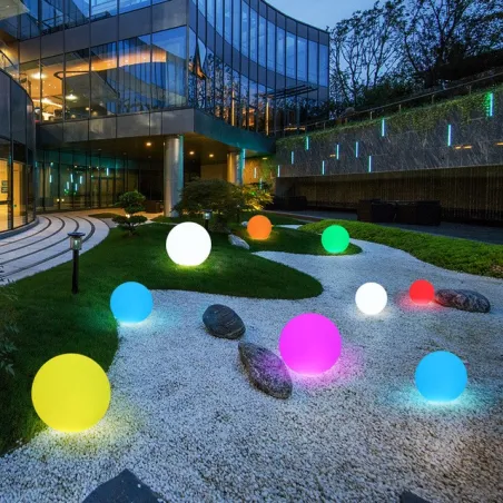 boule led 30cm rechargeable extérieur multi couleurs rgbw