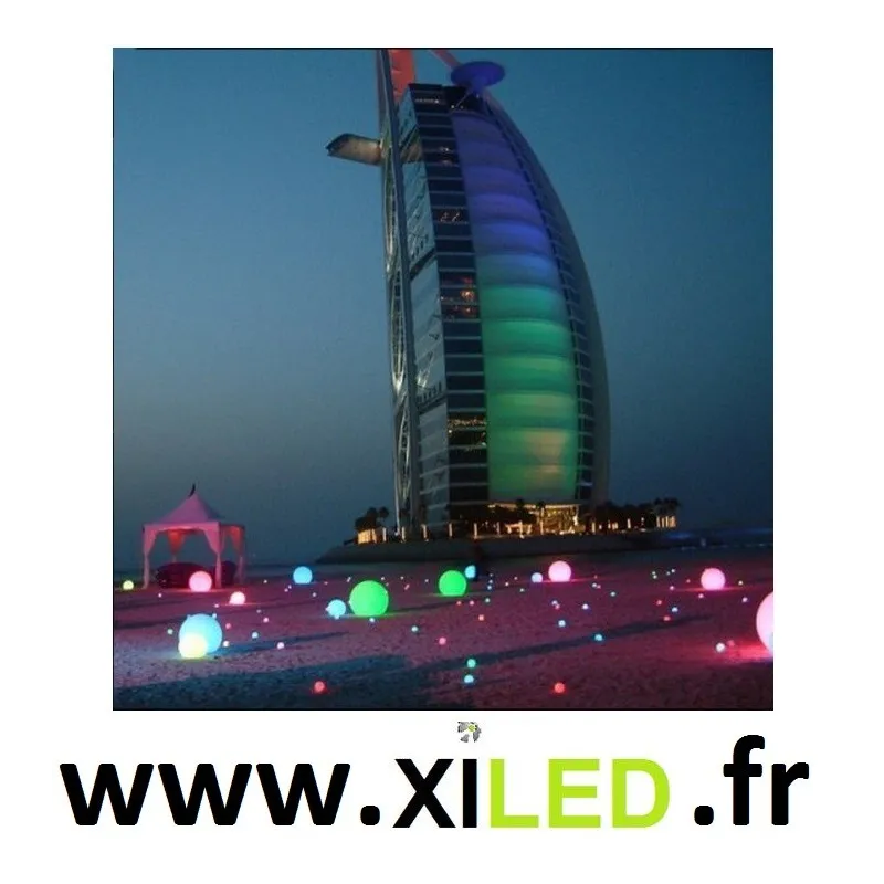 boule led 40cm rechargeable extérieur multi couleurs rgbw