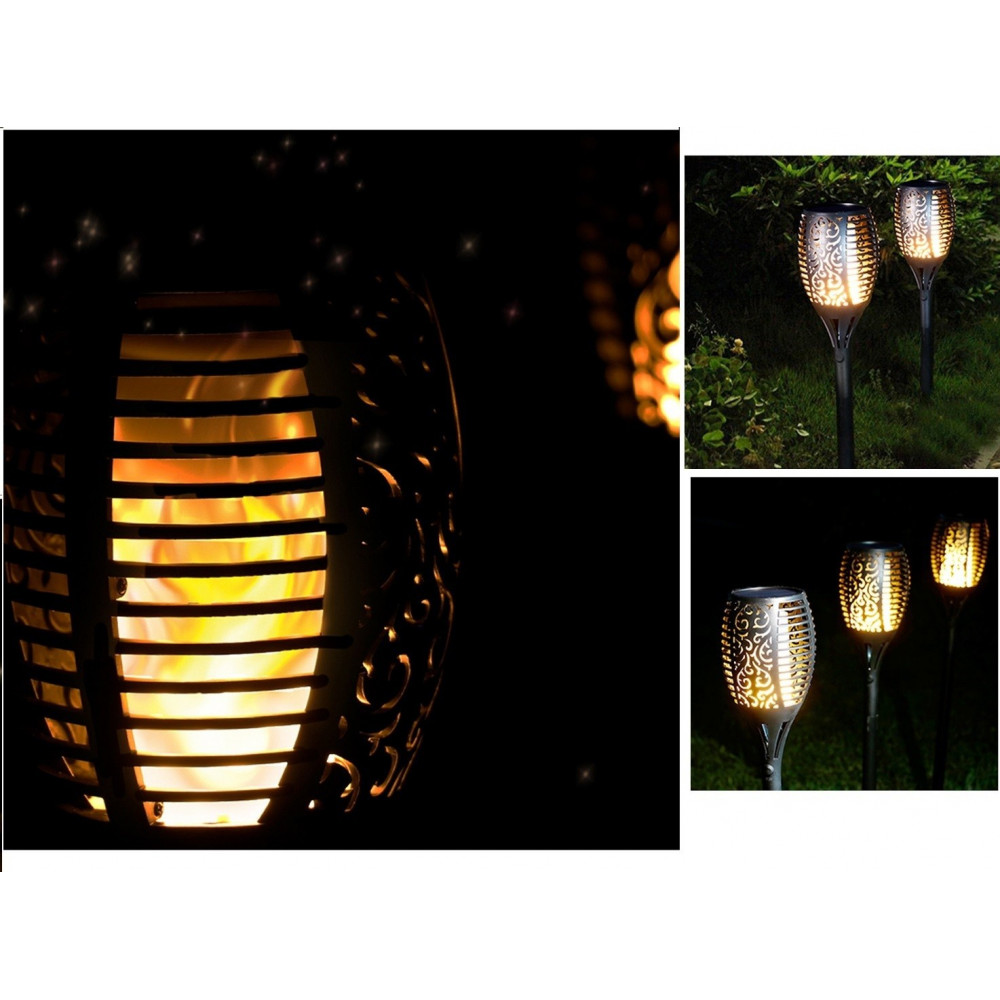 Relaxdays Lanterne LED, Chandelle avec effet flamme, extérieur
