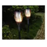 lanterne de jardin solaire led torche flambeau effet feu scintillent 