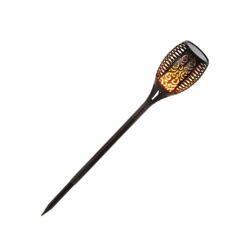 lanterne de jardin solaire led torche flambeau effet feu scintillent 