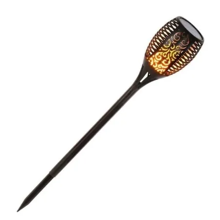 lanterne de jardin solaire led torche flambeau effet feu scintillent 