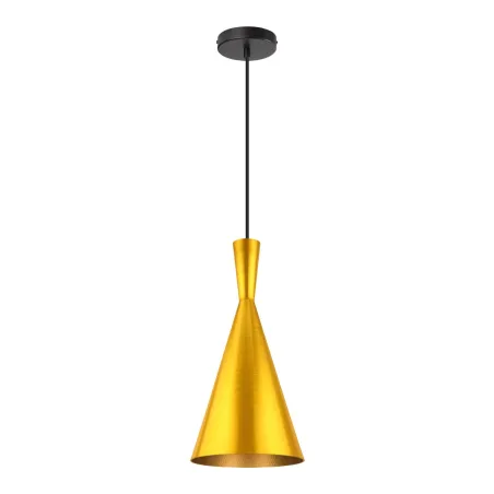 suspension-moderne-dore-lustre-plafonnier-conique-culot-ampoule-e27